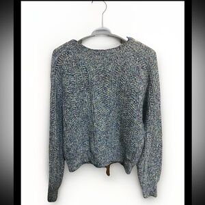 Joie Blue and Gray Knit Crew Neck Sweater